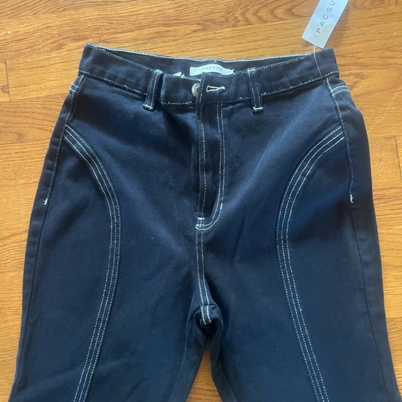 Pacsun flare NWT high-rise size 26 black with white stitching, no pockets - Picture 7 of 15